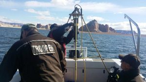 Members of the DPS dive team search Lake Powell