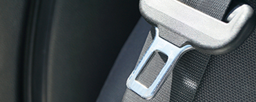 Close up of a seat belt